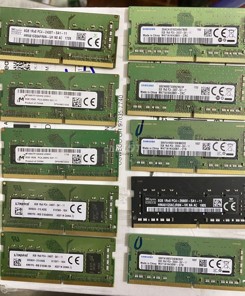 Ram laptop 8G DDR4 bus 2400 vs 2666 Zin Kington