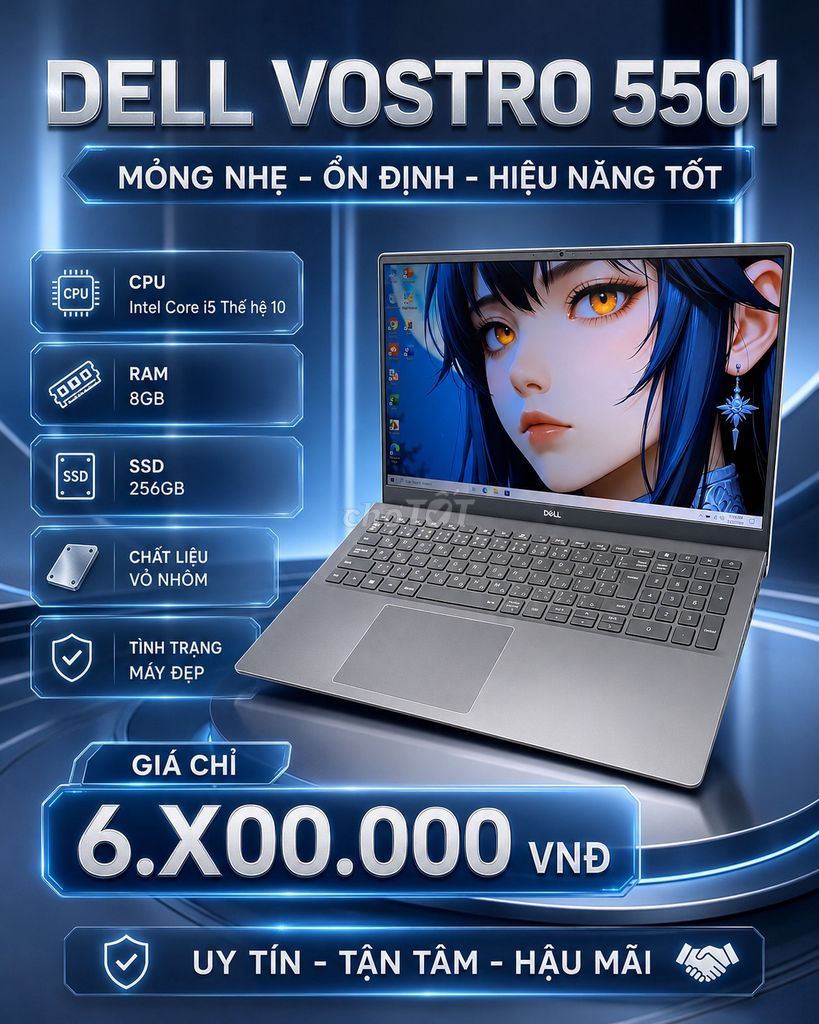 Dell Vostro 5501 i5 8GB/256GB Full HD Vỏ nhôm. Mua bán Laptop tại Huyện Hiệp Hòa Bắc Giang được đăng bởi phạm hùng hình 1