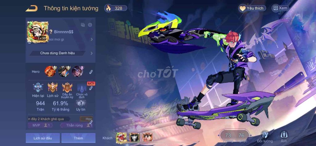 Tài khoản Liên Quân Mobile Level 30. Mua bán Sở thích khác tại Quận Hà Đông Hà Nội được đăng bởi Nguyễn Đức Phúc hình 1