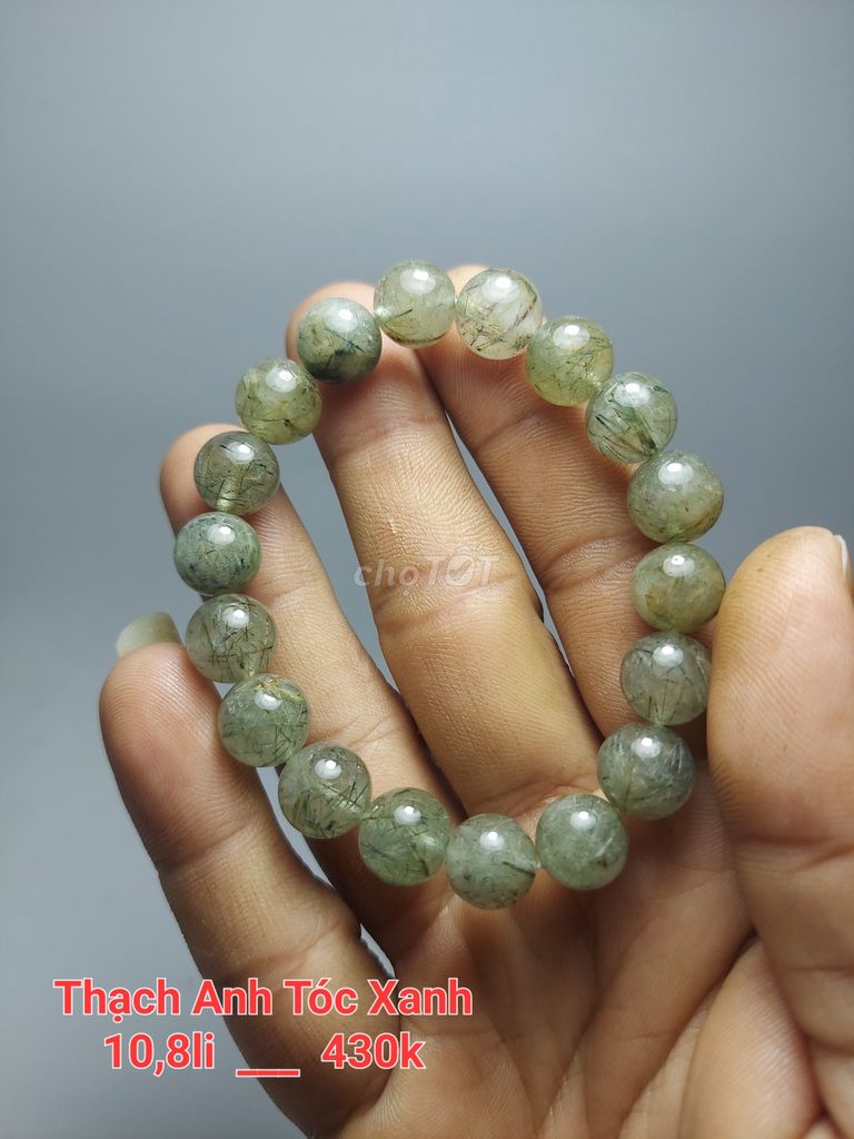 Vòng tay Đá thạch anh tóc xanh 10.8 li. Mua bán Phụ kiện thời trang khác tại Huyện Vĩnh Cửu Đồng Nai được đăng bởi Đam mê hình 1