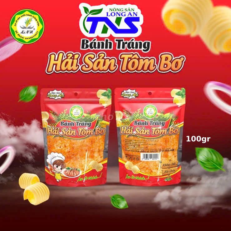 Bánh tráng phường 2( Lan) - Vị Hải sản tôm bơ 100g