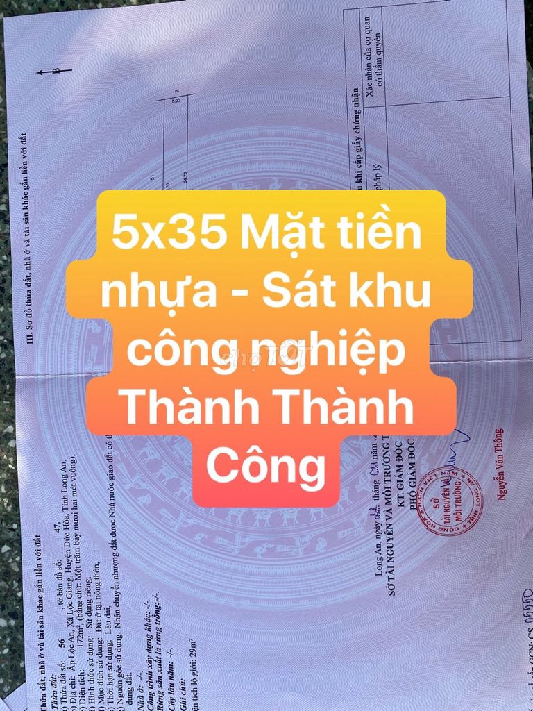 0968993939 - Đất Mặt Tiền Nhựa Ngay Ngã 3 Chợ Lộc Giang