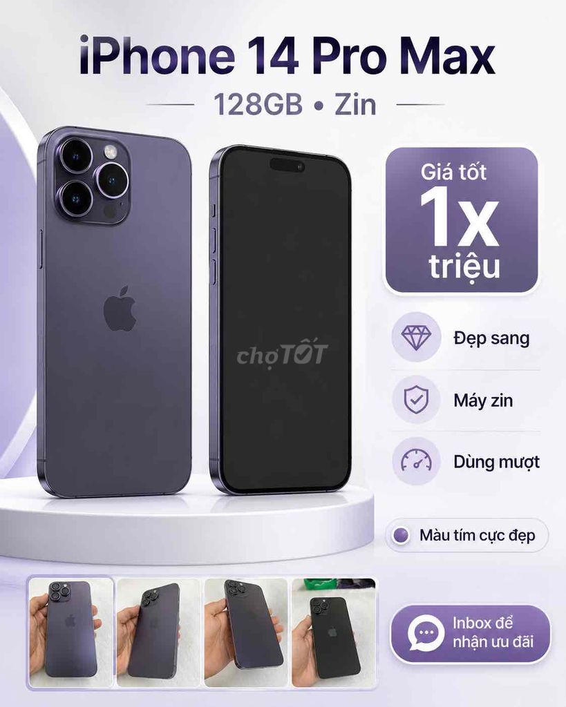 Apple iPhone 14 Pro Max 128GB Tím. Mua bán Điện thoại tại Quận 7 Tp Hồ Chí Minh được đăng bởi RiO hình 1