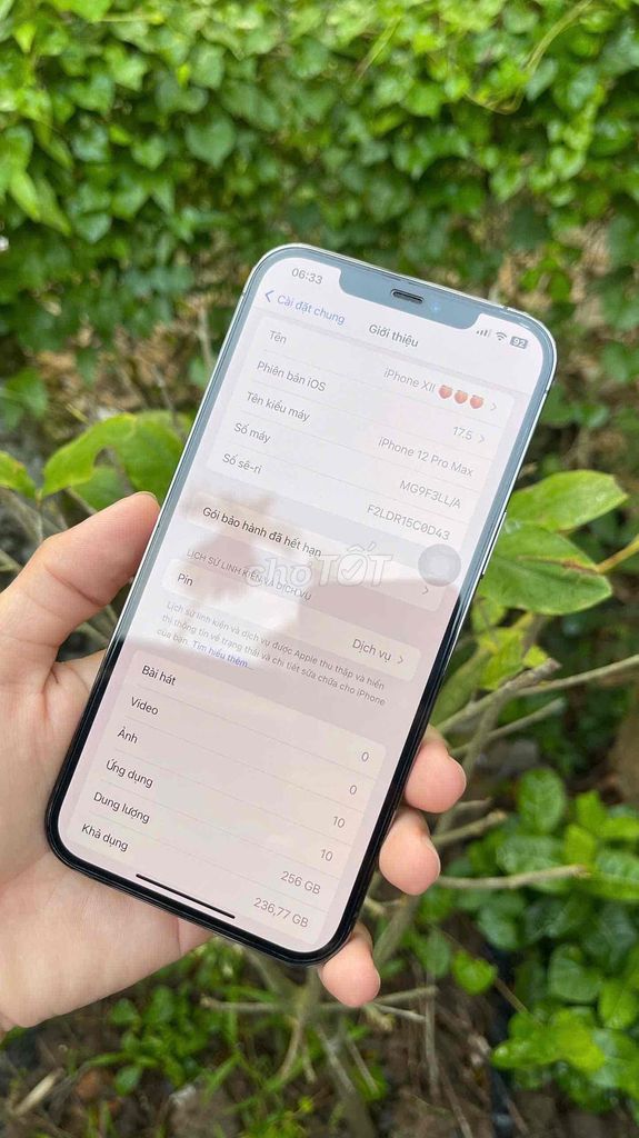 IPhone 12ProMax 256gb QT zin áp suất đẹp 99%