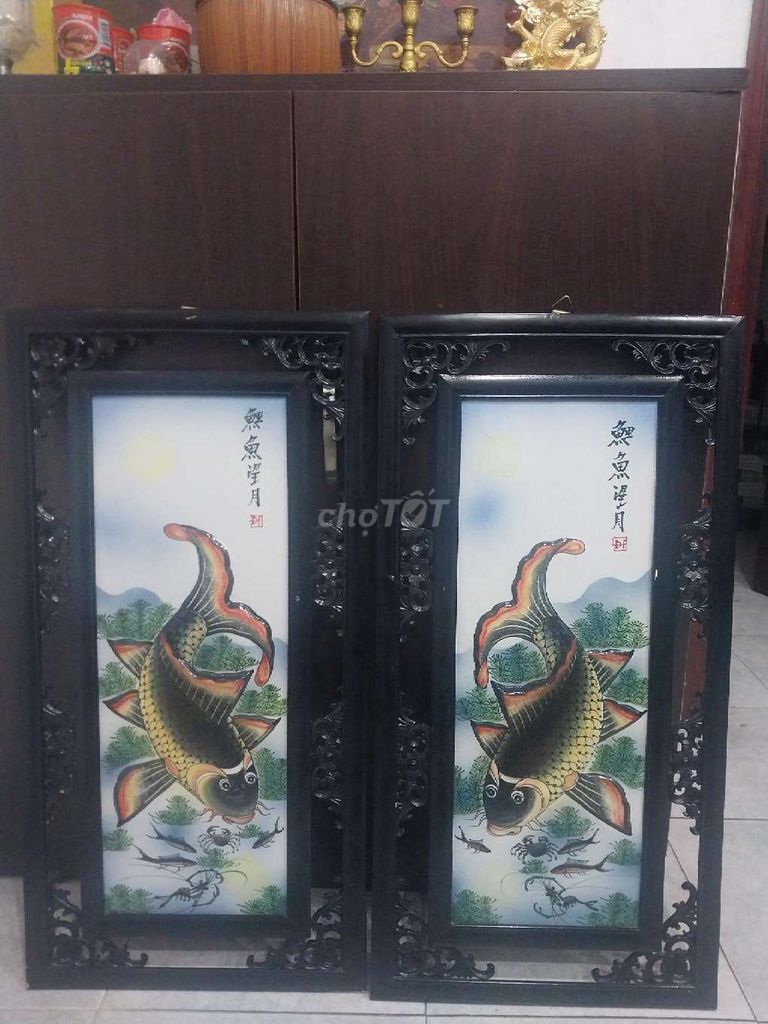 Tranh treo tường Cá chép. Mua bán Đồ sưu tầm, đồ cổ tại Quận 10 Tp Hồ Chí Minh được đăng bởi Ngọc Sơn hình 1