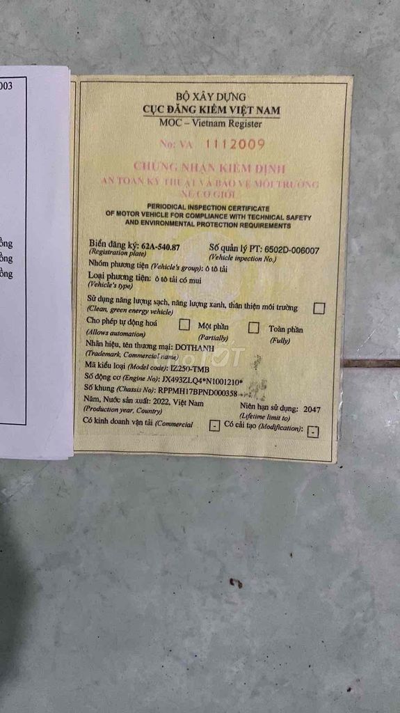 IZ IZ 250 2022 2.5 tấn. Mua bán Xe tải, xe ben tại Huyện Châu Thành Bến Tre được đăng bởi nguyen van trung hình 17