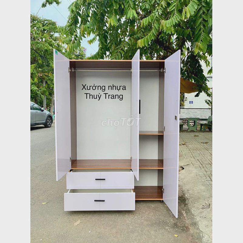 Tủ quần áo, Tủ nhựa đài loan 3 cánh 180x125cm