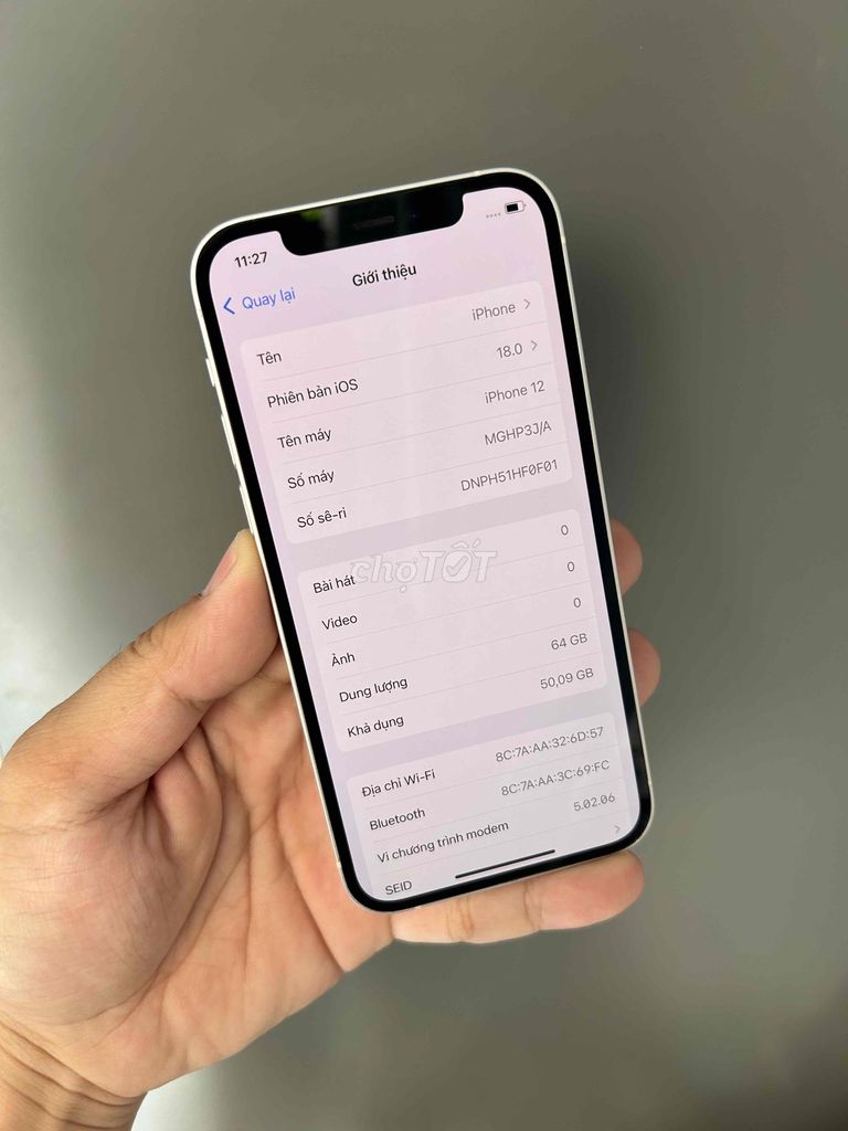iPhone 12 64GB Trắng Quốc Tế Zin All Pin 84%