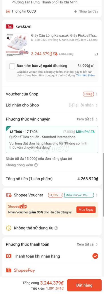 Giày cầu lông Kawasaki Unisex size 39. Mua bán Giày dép tại Quận 7 Tp Hồ Chí Minh được đăng bởi Anh Kiệt hình 1