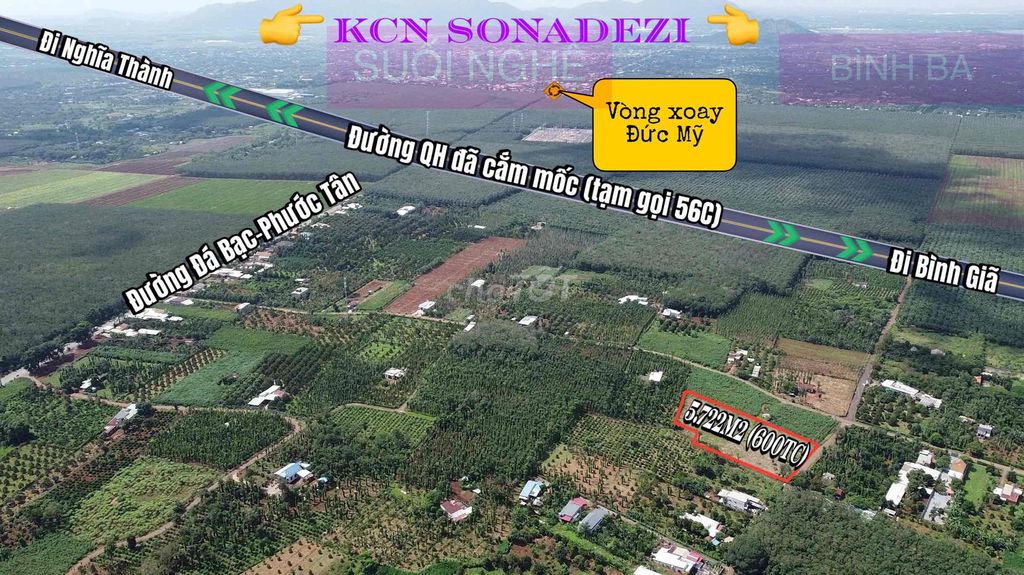 5722m2 Nghĩa Thành vị trí gần nút giao cao tốc SB Long Thành Hồ Tràm