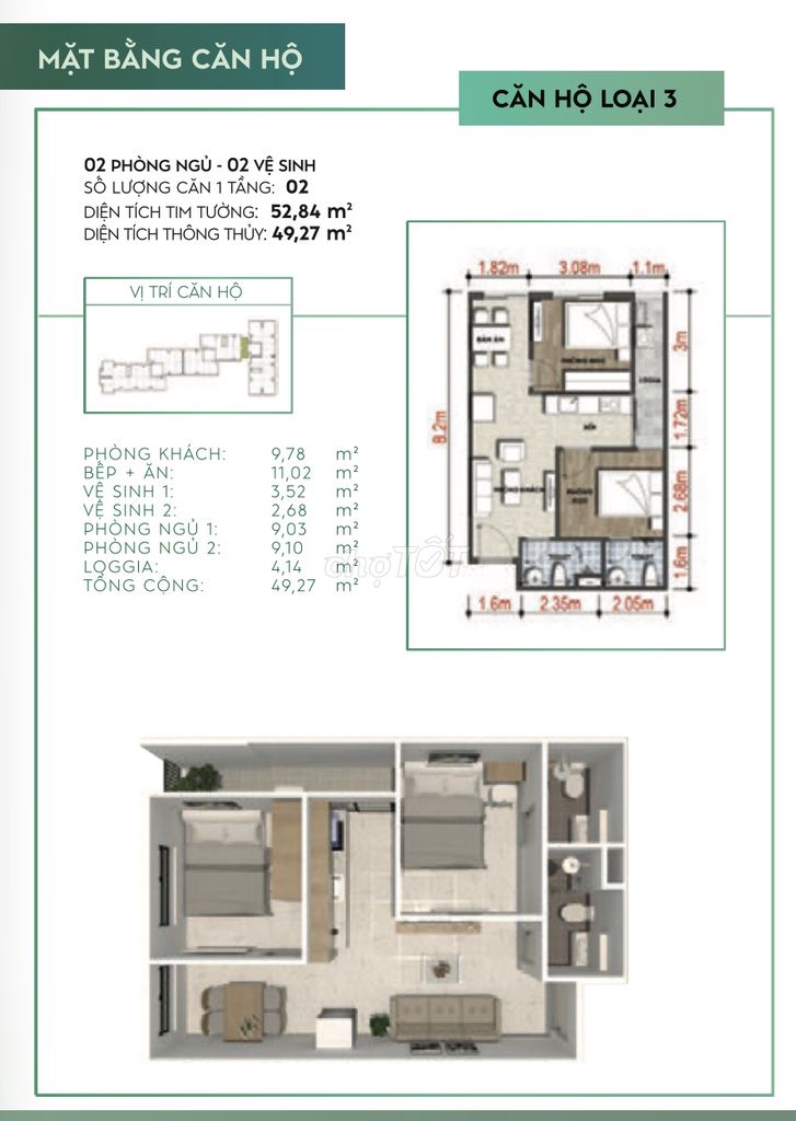 bán chung cư mặt tiền đường Nguyễn Văn Tỏ, gần ngã 4 Vũng Tàu