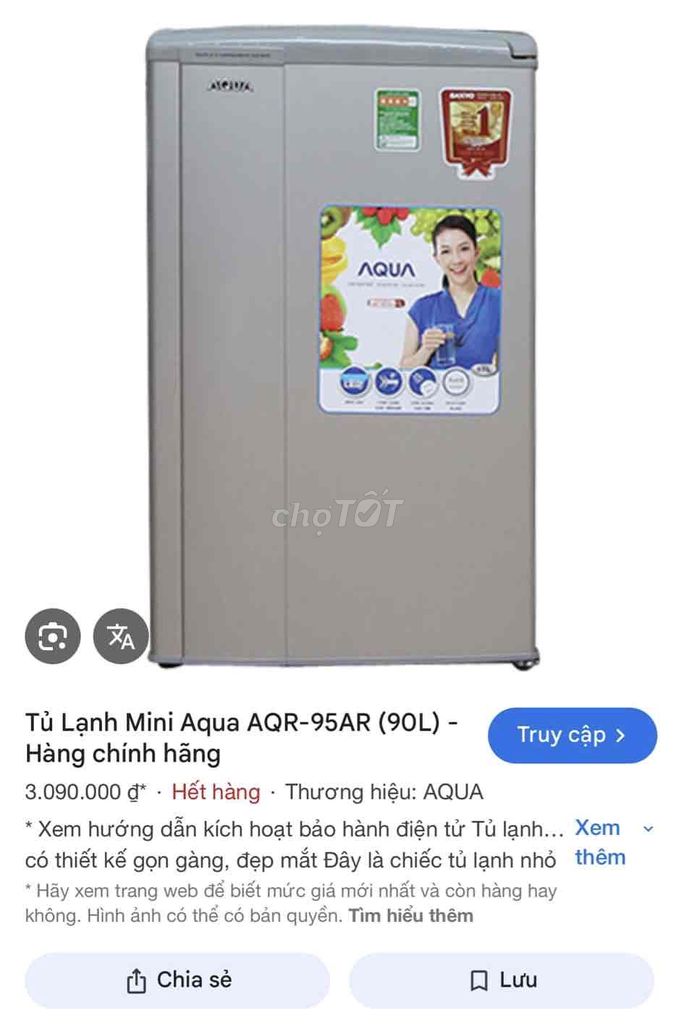 TỦ LẠNH AQUA 90L QUA SD CÒN ĐỦ CHỨC NĂNG