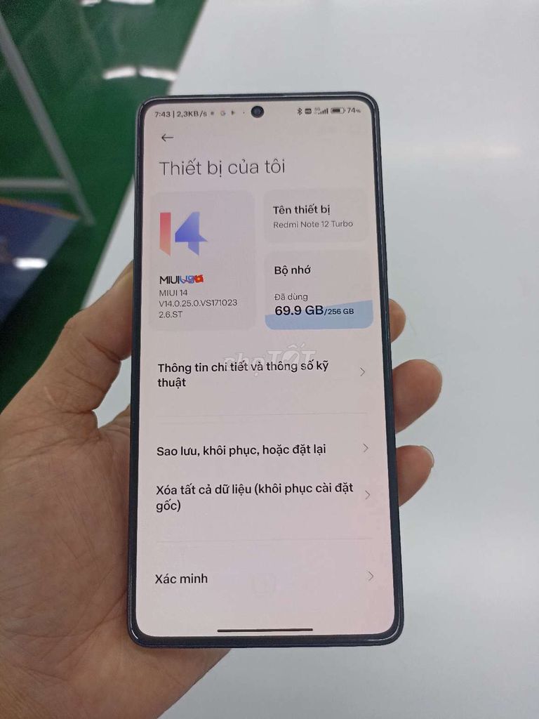 Xiaomi Redmi Note 12 Turbo 256GB Đen. Mua bán Điện thoại tại Thành phố Thủ Đức Tp Hồ Chí Minh được đăng bởi hoàng thạch hình 1