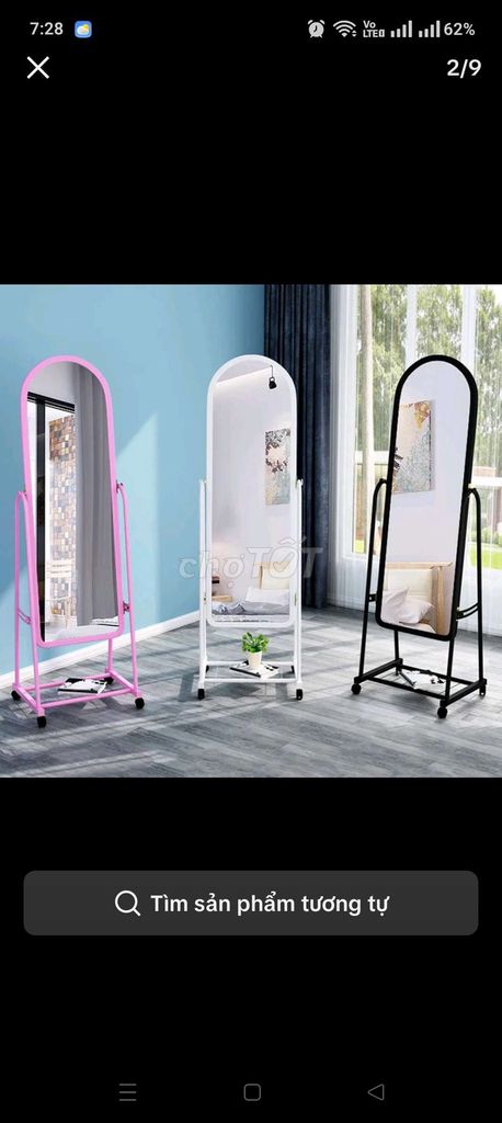 Gương soi toàn thân có bánh xe màu Đen. Mua bán Nội thất, đồ gia dụng khác tại Quận Ninh Kiều Cần Thơ được đăng bởi Ngọc Huỳnh hình 1