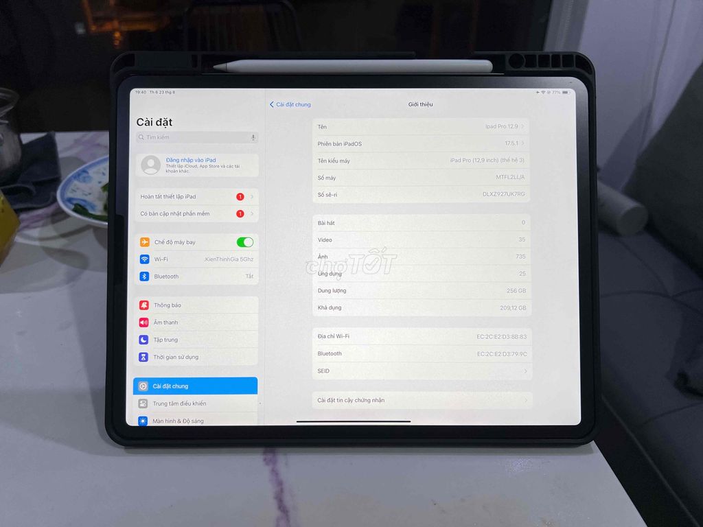 iPad Pro 12.9 inch 2018 256gb + Apple pencel 2