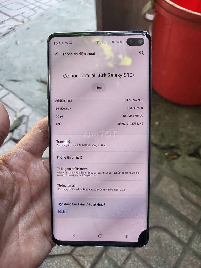 Samsung Galaxy S10+ Đen Đã sử dụng. Mua bán Điện thoại tại Quận Đống Đa Hà Nội được đăng bởi Central Cee 3939 hình 1