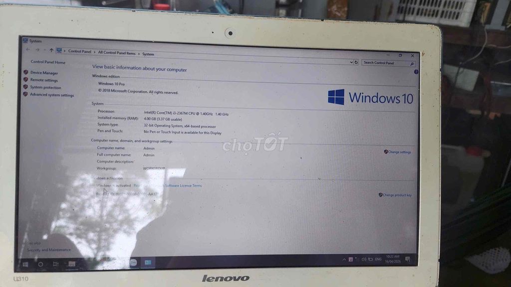 Lenovo Ideapad U310 i3 4GB. Mua bán Laptop tại Huyện Long Hồ Vĩnh Long được đăng bởi Đồ cũ đủ loại điện thoại loa anply máy tính hình 1