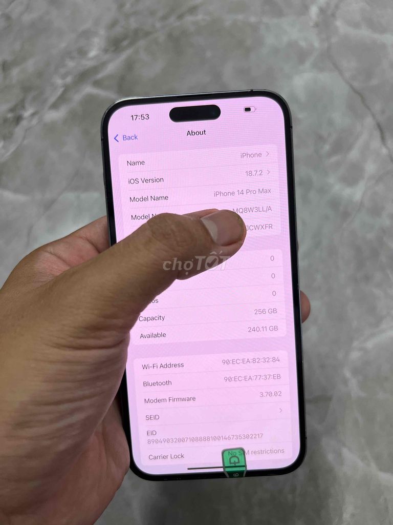 Apple iPhone 14 Pro Max 256GB quốc tế LL/A zin đẹp. Mua bán Điện thoại tại Huyện Kim Sơn Ninh Bình được đăng bởi Keng  hình 1
