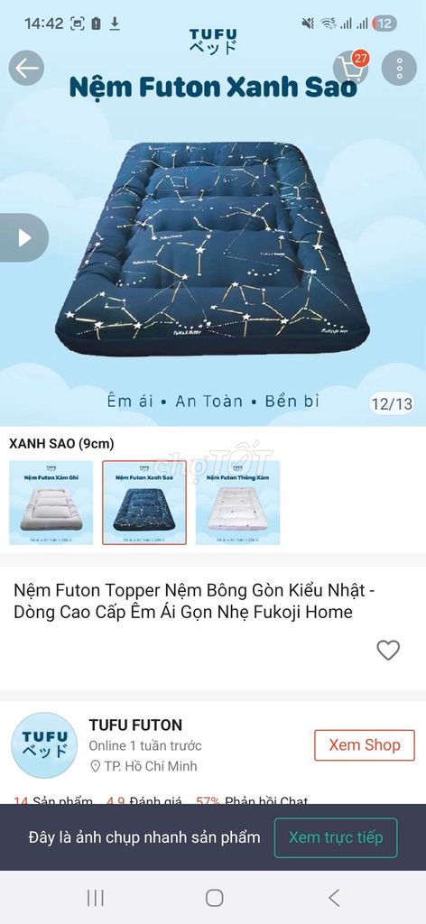 Topper nệm Futon Bông Hồng. Mua bán Giường, chăn ga gối nệm tại Thành phố Tây Ninh Tây Ninh được đăng bởi Mai Anh hình 1