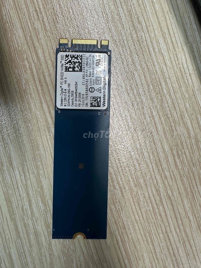 Ổ cứng SSD Western Digital SN520 NVMe 256GB 95%. Mua bán Linh kiện (RAM, Card...) tại Huyện Bình Chánh Tp Hồ Chí Minh được đăng bởi Nguyễn Long hình 1