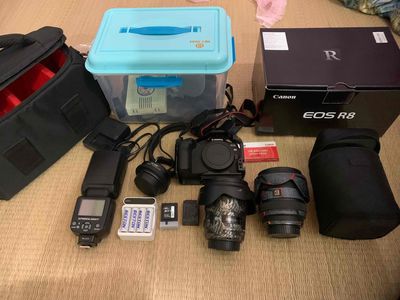 combo canon r8 like new full box