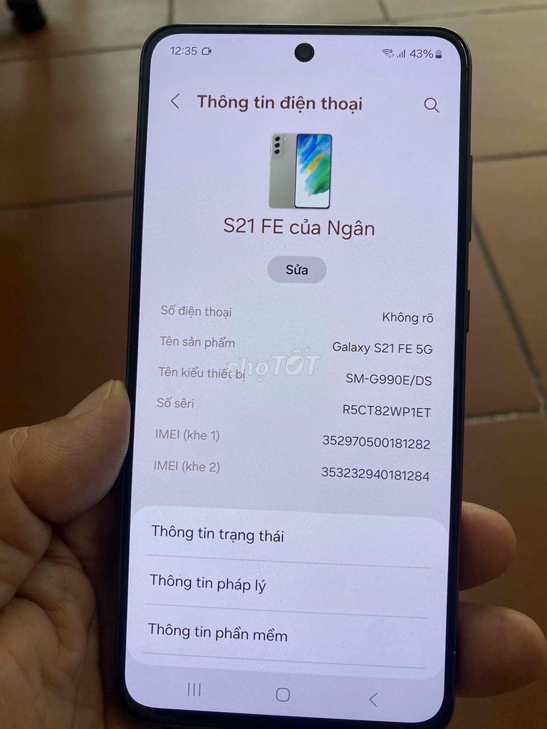 Samsung Galaxy S21 FE 5G Đen. Mua bán Điện thoại tại Thành phố Thủ Đức Tp Hồ Chí Minh được đăng bởi ThanhThan Tran hình 1