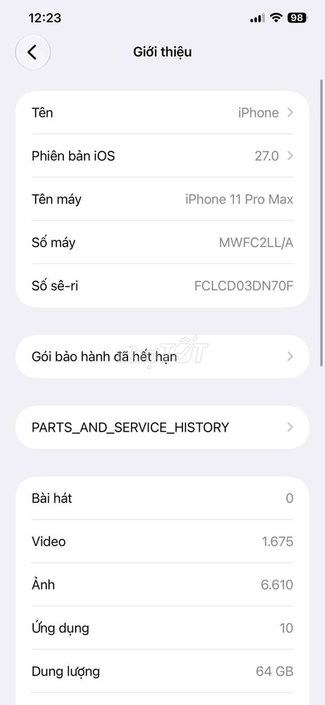 11prm 64gb. Mua bán Điện thoại tại Quận Hà Đông Hà Nội được đăng bởi Dang Anh hình 1