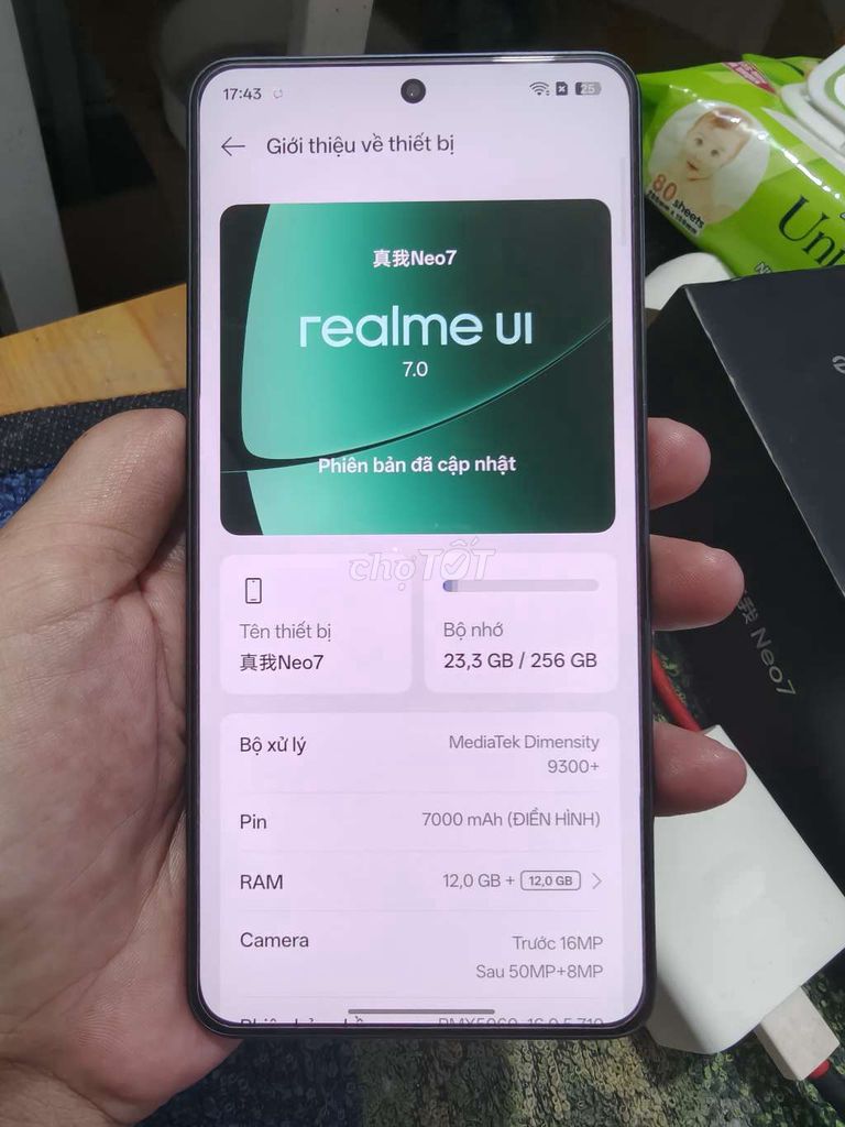 Realme Neo7 256GB Đen. Mua bán Điện thoại tại Thành phố Bến Tre Bến Tre được đăng bởi Từ Tuấn Bến Tre hình 1