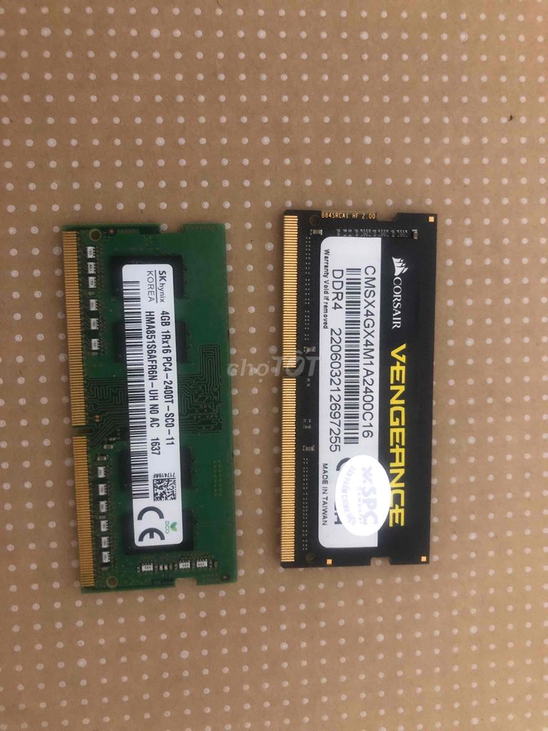 RAM SK Hynix và Corsair 4GB DDR4 2400T. Mua bán Linh kiện (RAM, Card...) tại Huyện Đan Phượng Hà Nội được đăng bởi Lily Spring hình 1