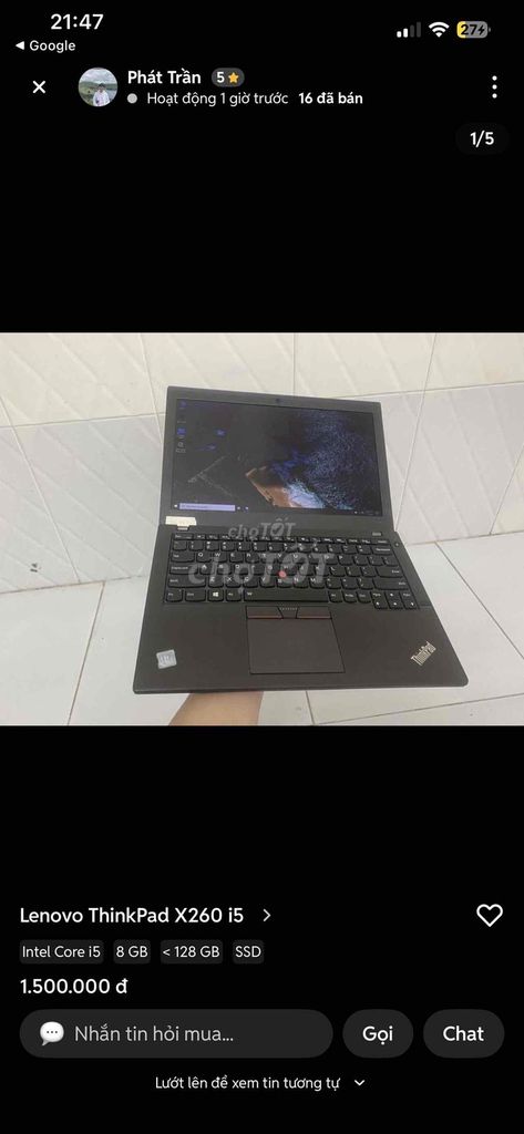 Lenovo ThinkPad X260. Mua bán Laptop tại Thị xã Tân Uyên Bình Dương được đăng bởi nghĩa trần  hình 1