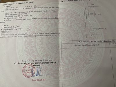 Đất 2 mặt tiền KDC 1A Điện Ngọc