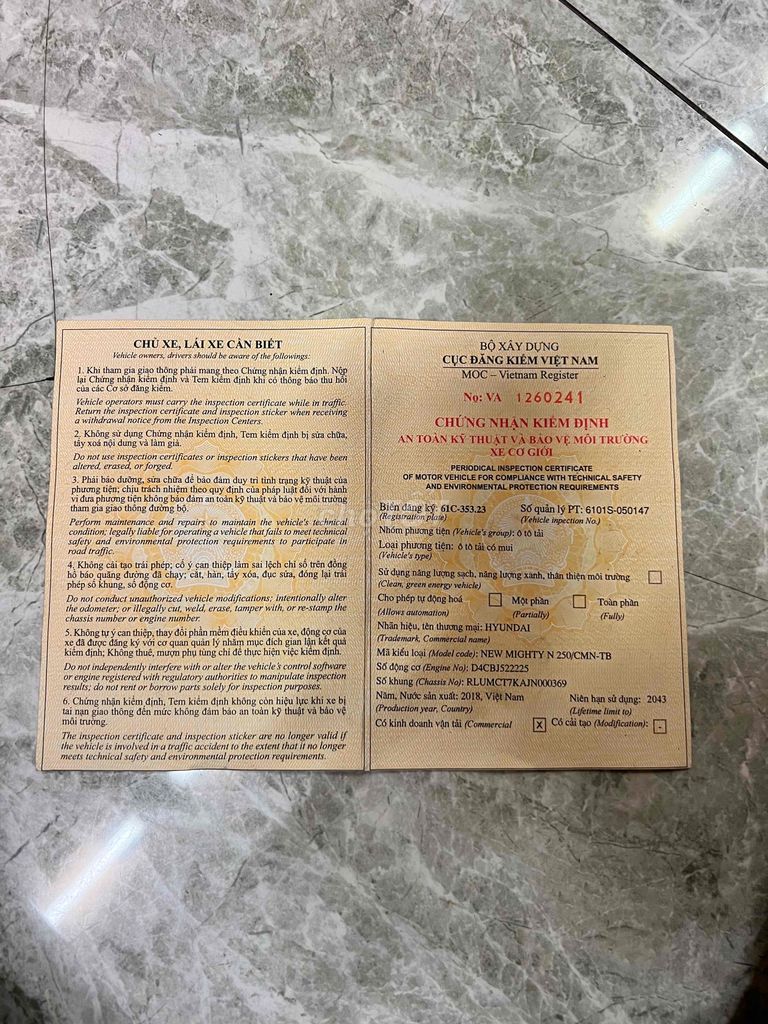 huyndai N250-2018 Tải 2t2 xe zin. Mua bán Xe tải, xe ben tại Thị xã Tân Uyên Bình Dương được đăng bởi oto bay quynh  hình 3