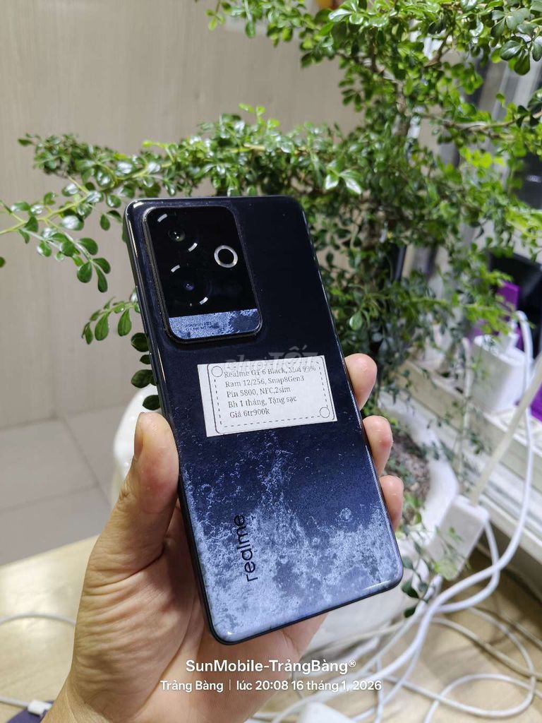 Realme GT 6 Black 12/256 Snap8Gen3, Pin5900 nFC 2s. Mua bán Điện thoại tại Huyện Trảng Bàng Tây Ninh được đăng bởi Sun Mobile Shop Điện Thoại Trảng Bàng Tây Ninh 01 hình 1