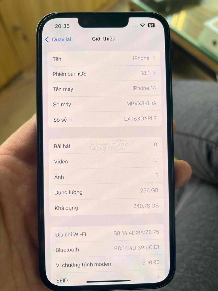 ip 14 256gb nguyên zin. full chức năng đẹp