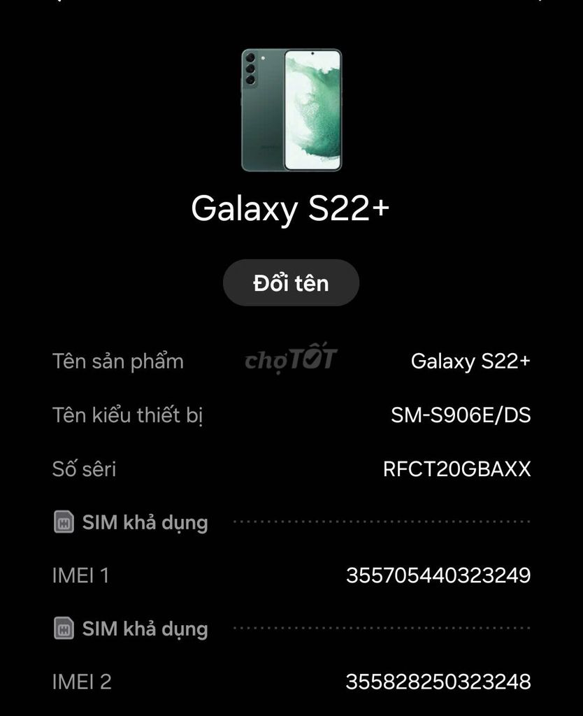 Samsung Galaxy S22+ 256GB Xanh. Mua bán Điện thoại tại Huyện Hoài Đức Hà Nội được đăng bởi Nguyễn Hiệp hình 1