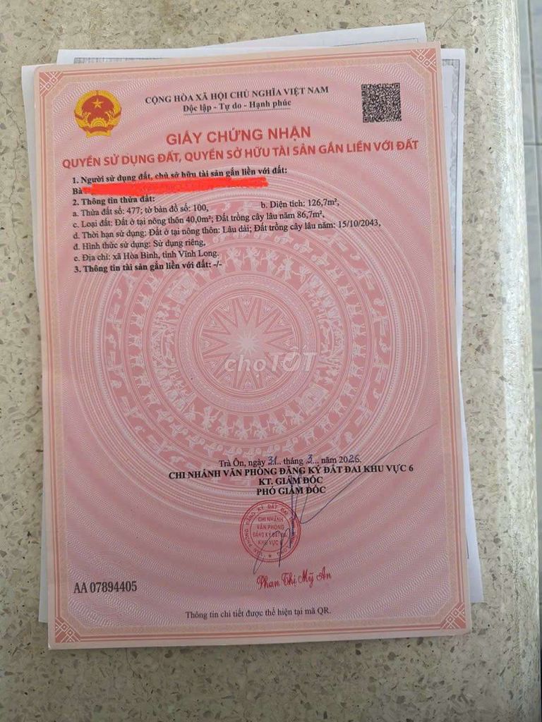 đất nền xã hòa binhg