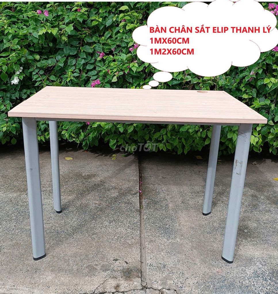 Bàn làm việc chân sắt mặt gỗ,bàn chân sắt Elip đẹp. Mua bán Đồ dùng văn phòng tại Quận Bình Thạnh Tp Hồ Chí Minh được đăng bởi Kho Nội thất Cũ Mới Phú Nhàn hình 1