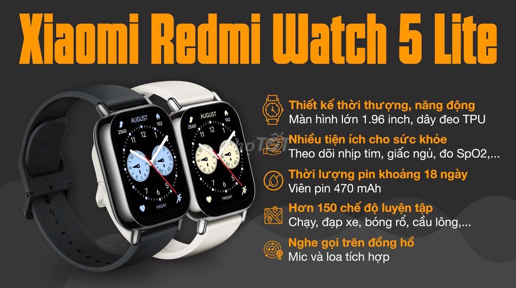 Xiaomi Redmi Watch 5 Lite trắng. Mua bán Thiết bị đeo thông minh tại Huyện Tứ Kỳ Hải Dương được đăng bởi Mina hình 1