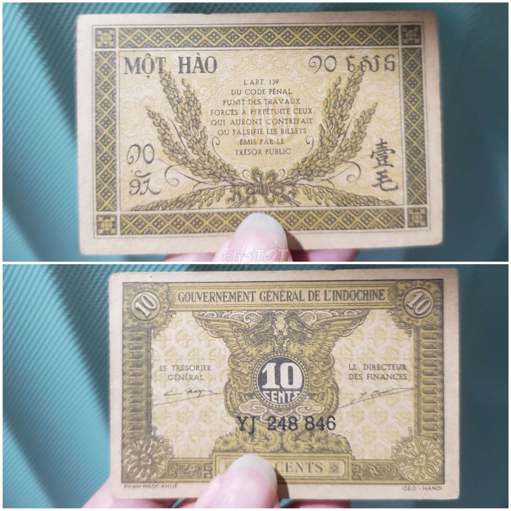 Tiền sưu tầm Giấy 10 Cents Đông Dương. Mua bán Đồ sưu tầm, đồ cổ tại Quận Bình Tân Tp Hồ Chí Minh được đăng bởi AnNhiênRẻĐẹpĐồ hình 1