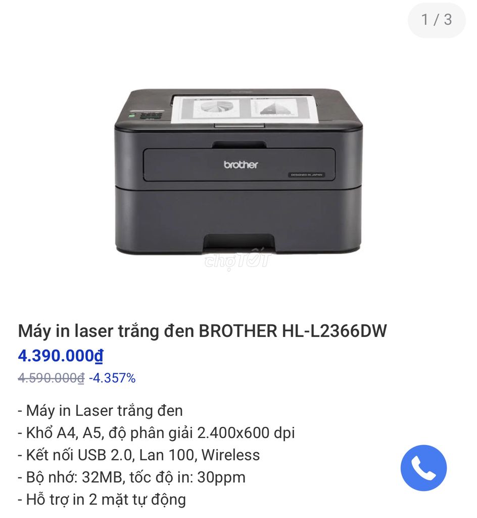 Máy in Brother HL-2366DW mới ít dùng