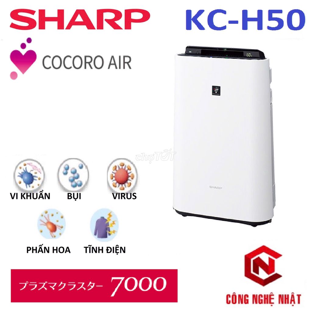 Máy lọc không khí SHARP KC-H50W nội địa Nhật