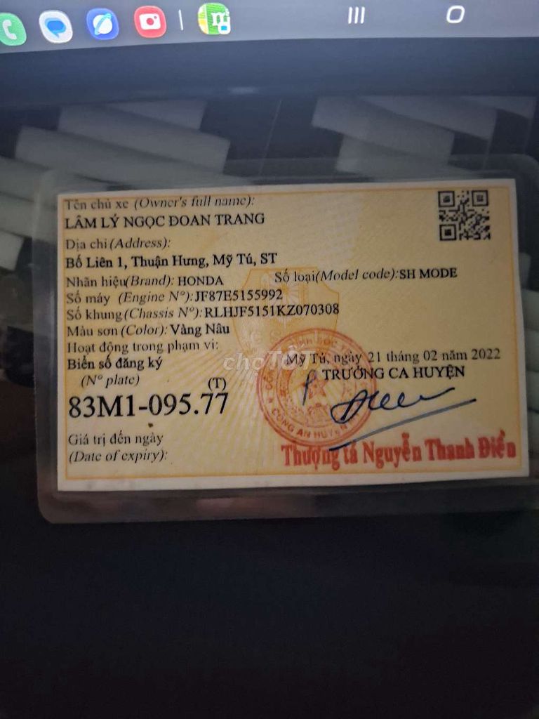 Honda SH Mode 2019 Trắng nâu. Mua bán Xe máy tại Thành phố Sóc Trăng Sóc Trăng được đăng bởi huỳnh thừa hình 3