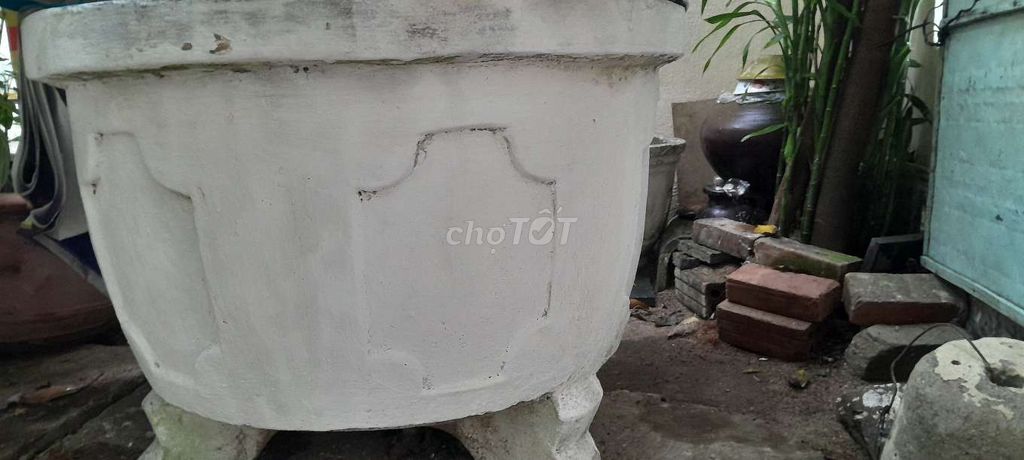 Chậu cảnh xi măng trắng. Mua bán Cây cảnh, đồ trang trí tại Quận Cẩm Lệ Đà Nẵng được đăng bởi mauanh hình 1