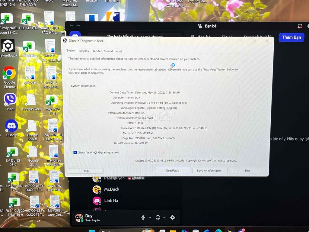 Dell Precision 5570 i7 16/512. Mua bán Laptop tại Quận Nam Từ Liêm Hà Nội được đăng bởi Duy Hoang hình 1