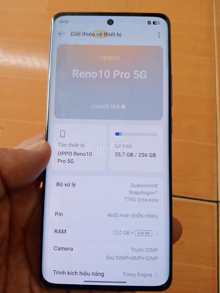 Oppo Reno 10 Pro 5G 256GB Xám. Mua bán Điện thoại tại Thành phố Thủ Đức Tp Hồ Chí Minh được đăng bởi Tamthien hình 1