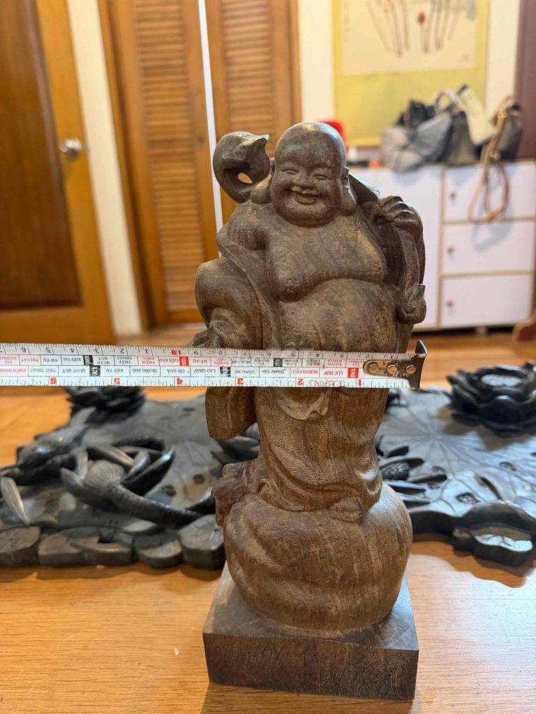Tượng Phật Di Lặc Gỗ Nâu 25cm. Mua bán Đồ sưu tầm, đồ cổ tại Quận Gò Vấp Tp Hồ Chí Minh được đăng bởi BIPHAM hình 1