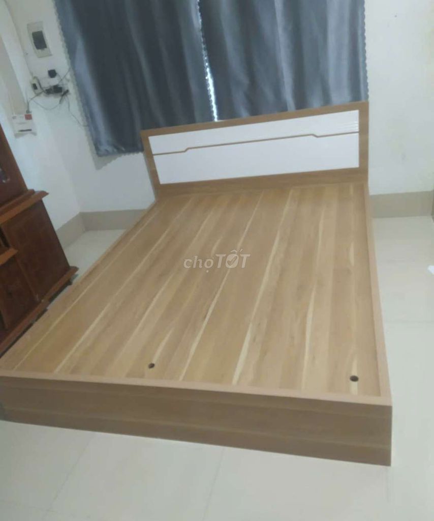 GIƯỜNG GỖ CÔNG NGHIỆP MDF 1M6*2M CÓ HỘP KÉO