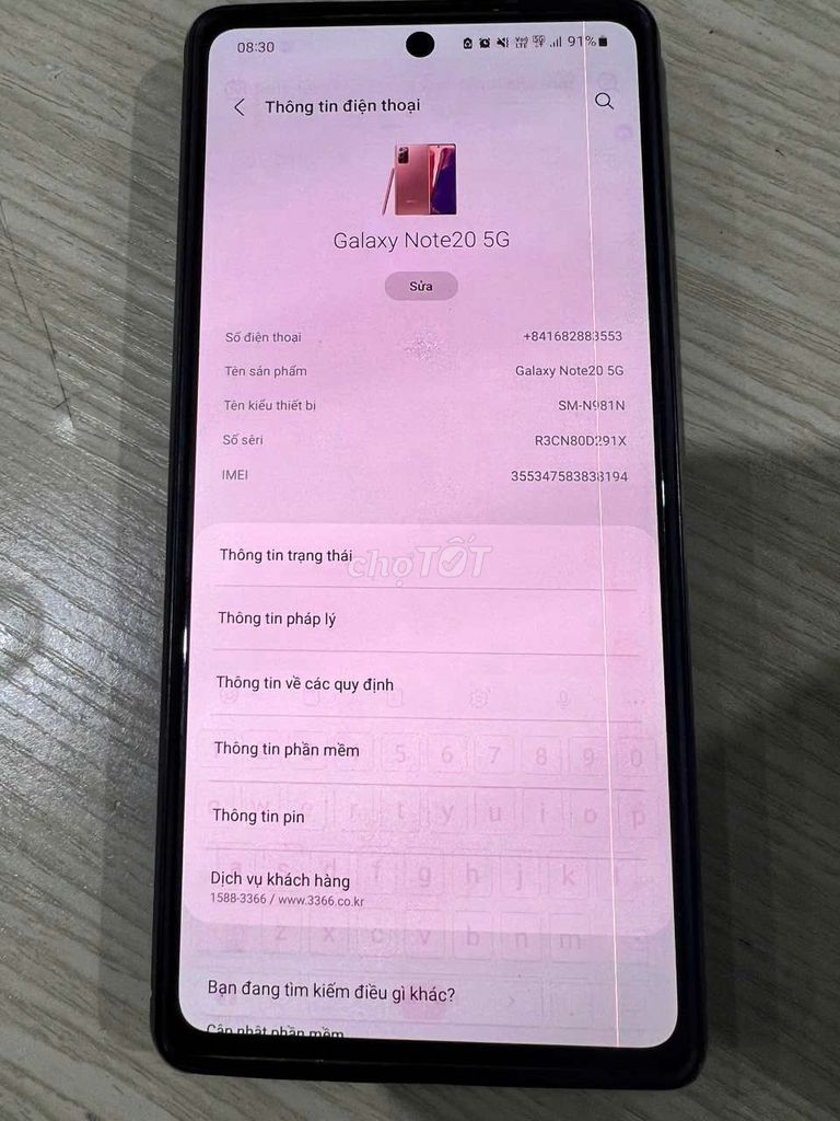 Samsung Note20 5G 256GB Đồng Đã sử dụng. Mua bán Điện thoại tại Thành phố Dĩ An Bình Dương được đăng bởi Nguyễn Hoàng Giang hình 1