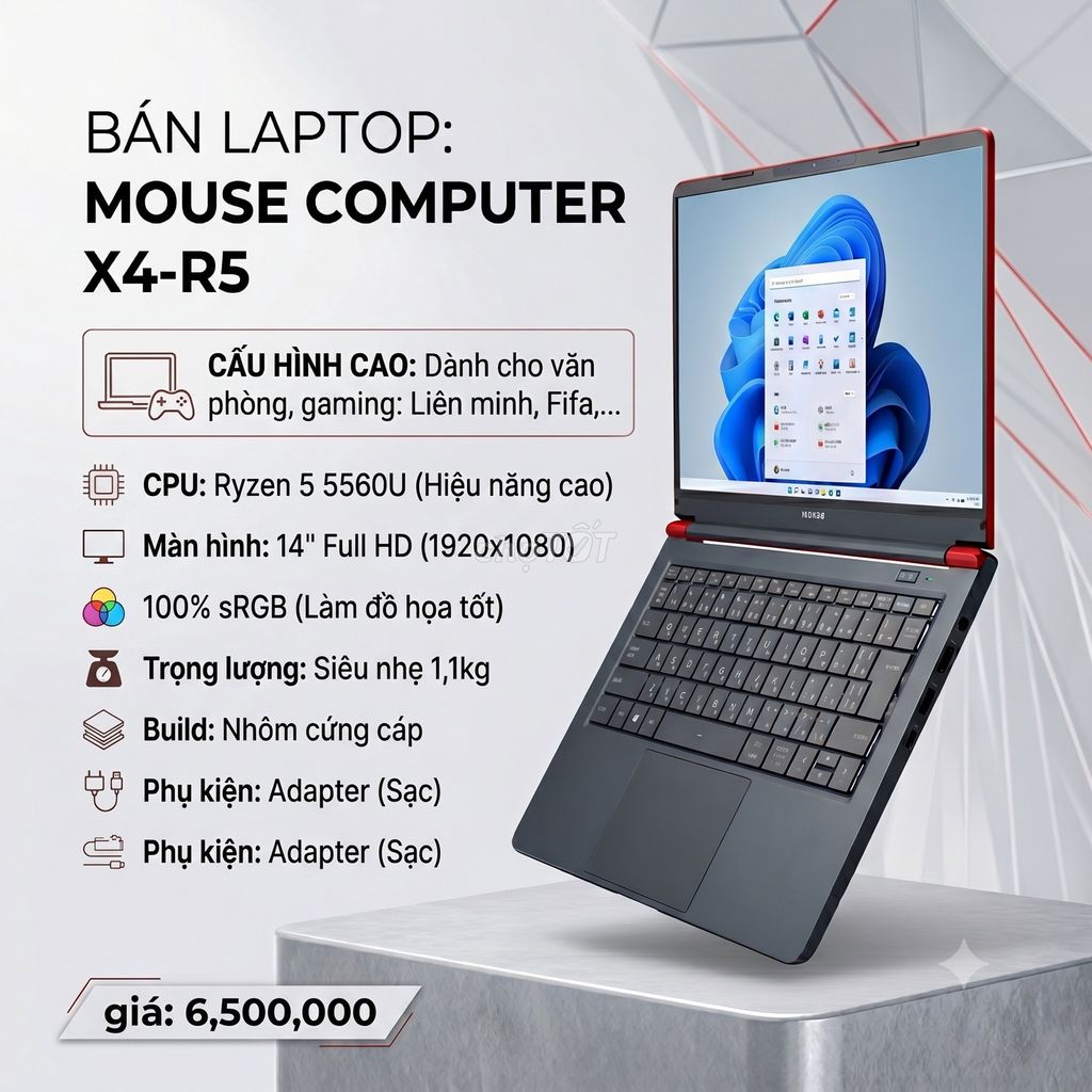 Ryzen 5560 16GB/256GB 14 FullHD 100% sRGB nhẹ 1kg. Mua bán Laptop tại Quận Thanh Xuân Hà Nội được đăng bởi Tung hình 1
