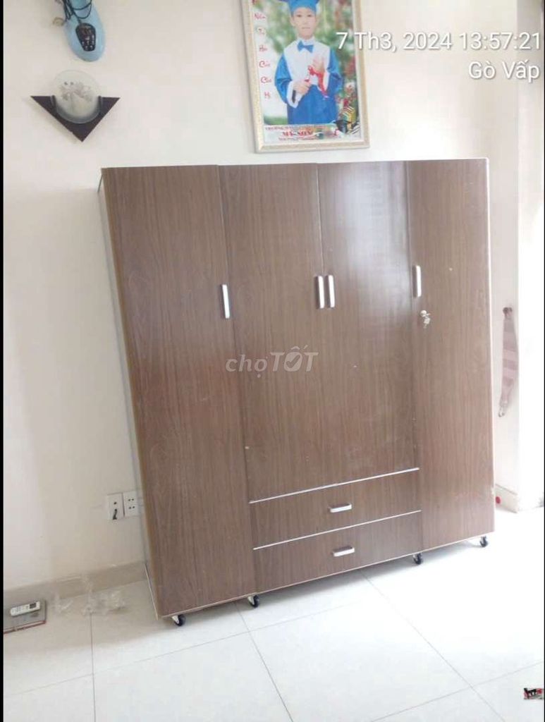 TỦ NHỰA ĐÀI LOAN 4 CÁNH MÀU ÓC CHÓ CÓ GƯƠNG . Mua bán Tủ, kệ gia đình tại Thành phố Biên Hòa Đồng Nai được đăng bởi Tủ nhựa đài loan hoàng quân hình 1